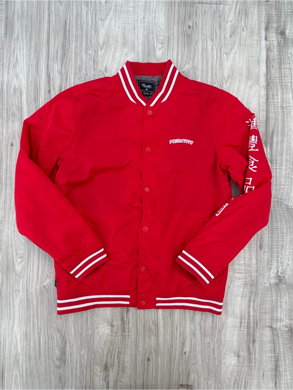 The Primitive x Sriracha Huy Fong Sherpa Varsity Jacket In